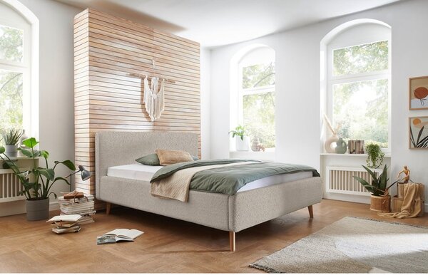 Beżowe tapicerowane łóżko dwuosobowe bez stelaża 180x200 cm Mattis – Meise Möbel