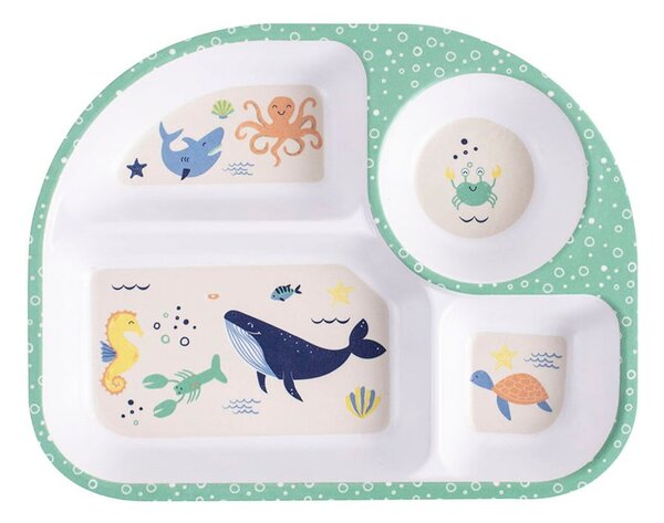 Biały talerz dziecięcy 27x21 cm Ocean – Ladelle