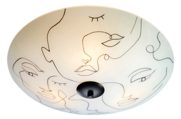Biała lampa sufitowa ze szklanym kloszem 43x43 cm Messy Family – Markslöjd