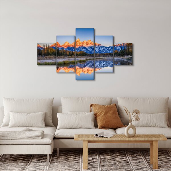 Obraz ośnieżonych szczytów górskich (125x70 cm)