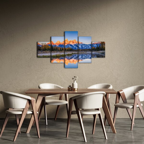 Obraz ośnieżonych szczytów górskich (125x70 cm)