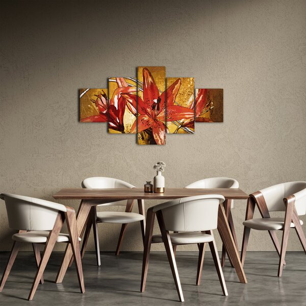 Obraz kwiatów lilii (125x70 cm)