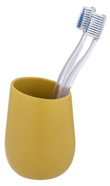 Żółty ceramiczny kubek na szczoteczki do zębów Badi – Wenko
