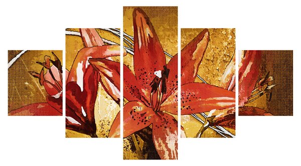 Obraz kwiatów lilii (125x70 cm)