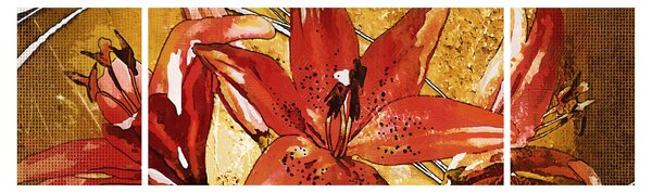 Obraz kwiatów lilii (170x50 cm)