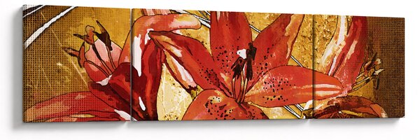 Obraz kwiatów lilii (170x50 cm)