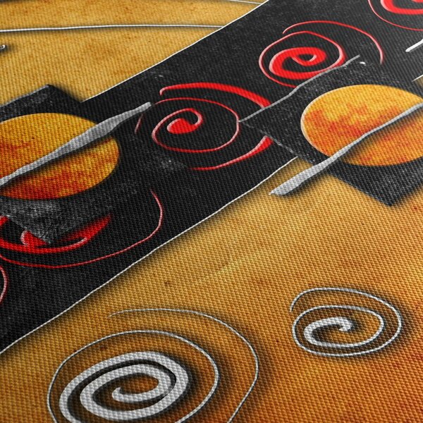 Abstrakcyjny obraz - Planety (125x70 cm)