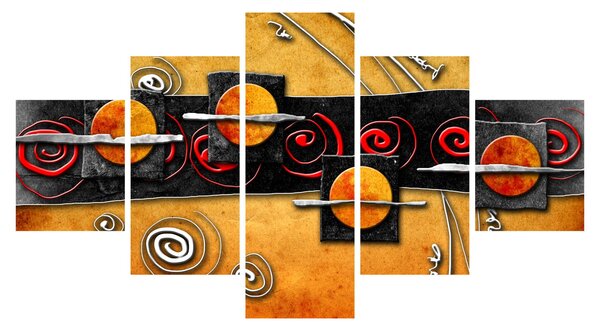 Abstrakcyjny obraz - Planety (125x70 cm)