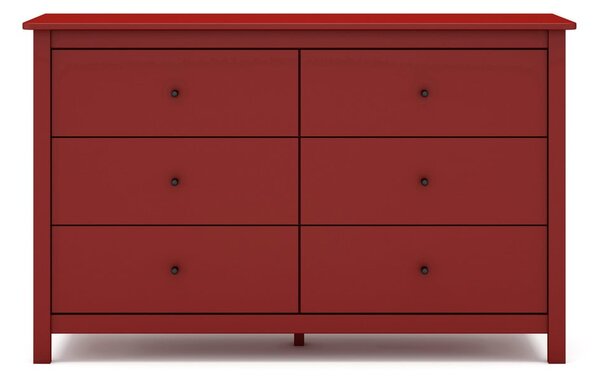 Czerwona niska komoda z drewna sosnowego 130x80 cm Misti – Marckeric