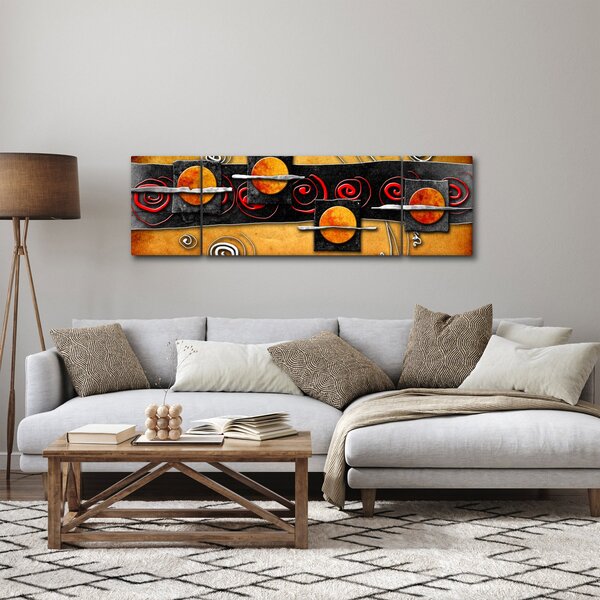 Abstrakcyjny obraz - Planety (170x50 cm)