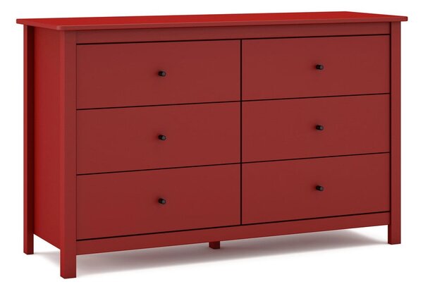 Czerwona niska komoda z drewna sosnowego 130x80 cm Misti – Marckeric