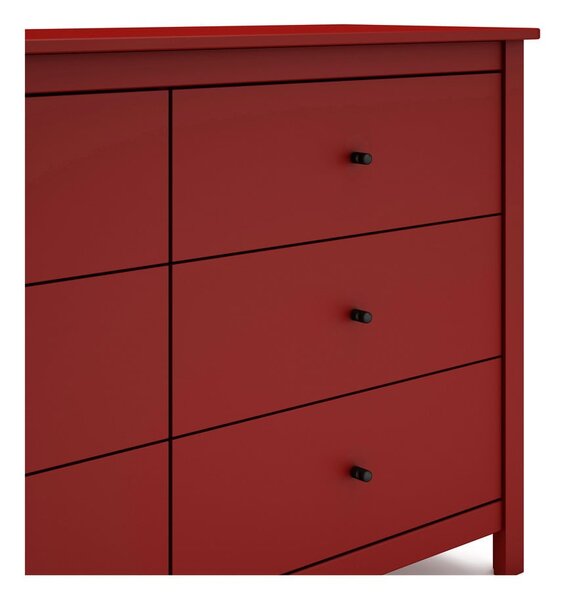 Czerwona niska komoda z drewna sosnowego 130x80 cm Misti – Marckeric