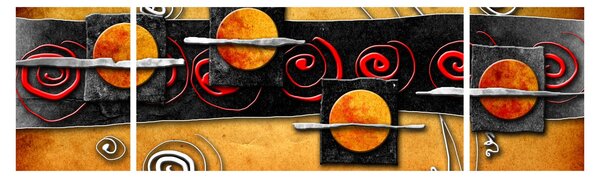 Abstrakcyjny obraz - Planety (170x50 cm)