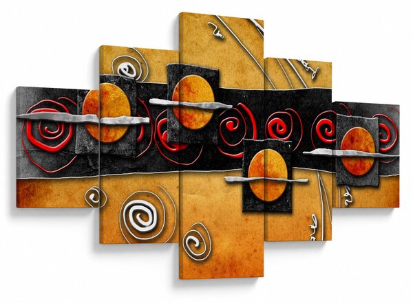 Abstrakcyjny obraz - Planety (125x70 cm)