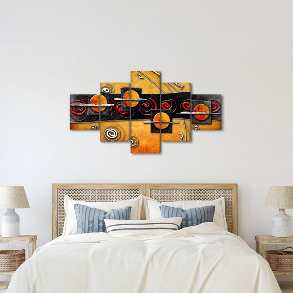 Abstrakcyjny obraz - Planety (125x70 cm)