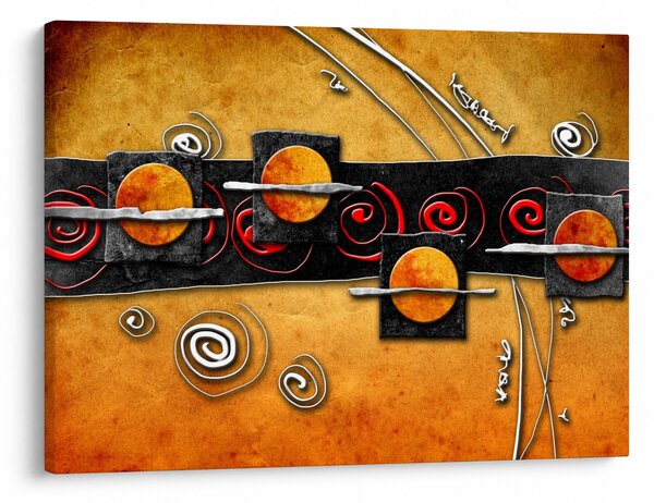 Abstrakcyjny obraz - Planety (70x50 cm)