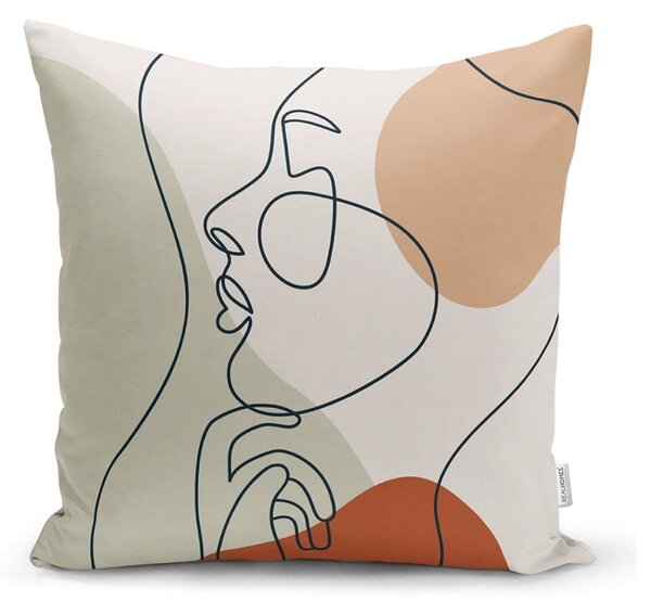 Poszewka na poduszkę Minimalist Cushion Covers Pastel Drawing Face, 45x45 cm