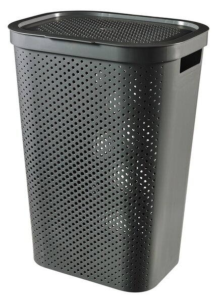 Szary kosz na pranie Curver Infinity Hamper, 60 l