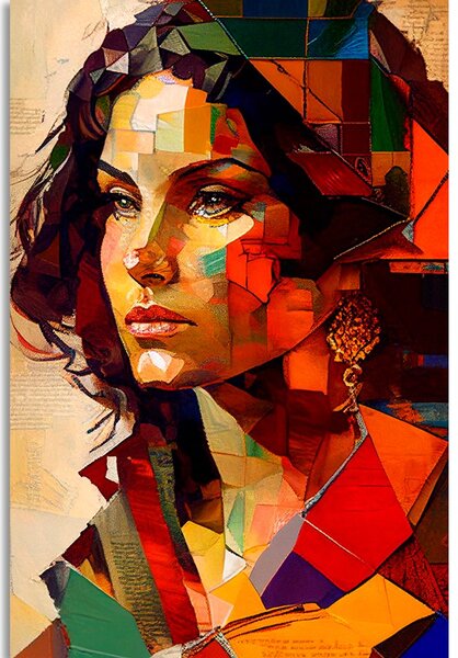 Profil obraz kobiety w patchworku