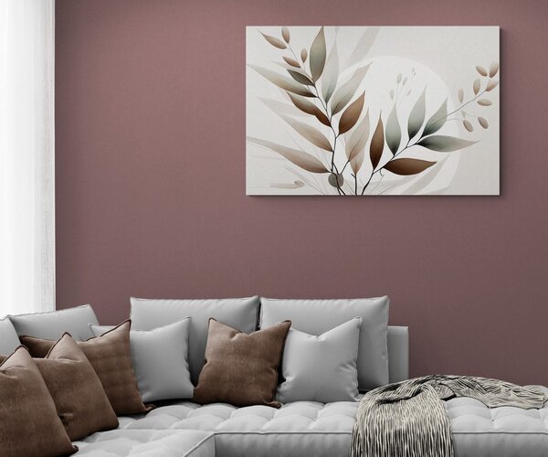 Obraz minimalistyczne liście w stylu boho
