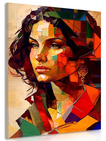 Profil obraz kobiety w patchworku