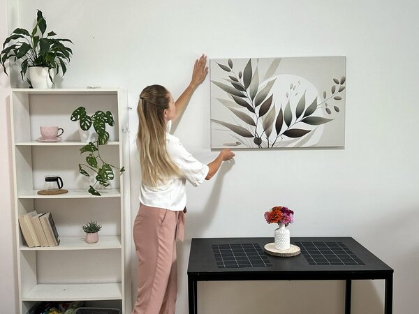 Obraz minimalistyczne liście w stylu boho