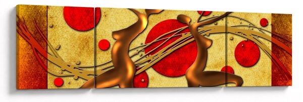 Abstrakcyjny obraz z dwiema kobietami (170x50 cm)