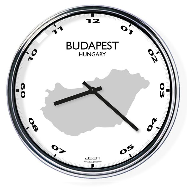 Zegar ścienny z mapą: Romania/Bucharest, Wybierz kolor Jasny