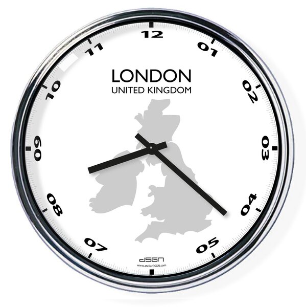 Zegar ścienny z mapą: United Kongdom/London, Wybierz kolor Jasny