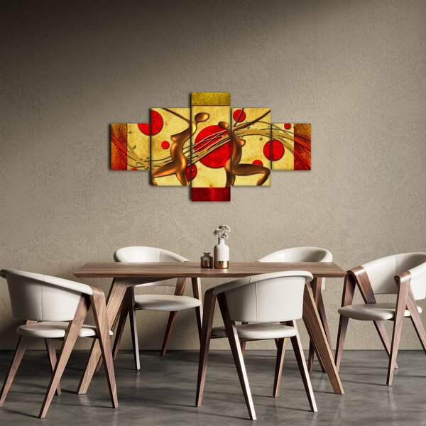 Abstrakcyjny obraz z dwiema kobietami (125x70 cm)