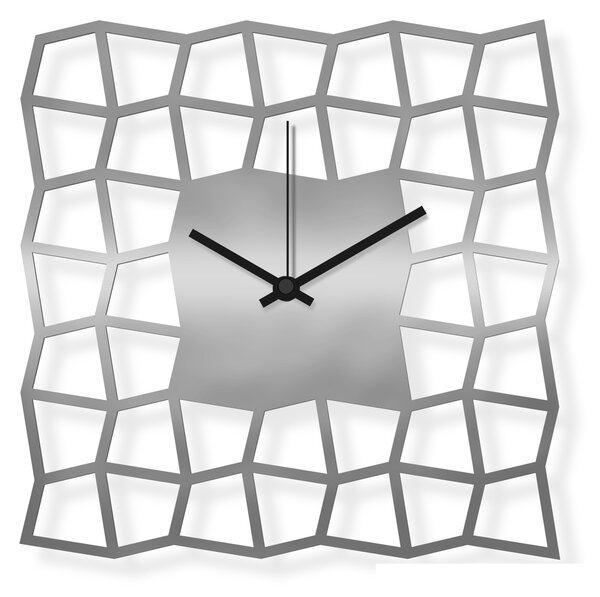 Średniej wielkości stalowy zegar ścienny 28x28cm: NeoKubist | atelierDSGN