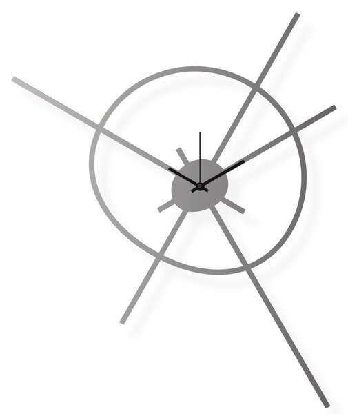 Duży zegar na ścianie ze stali nierdzewnej, 51x62 cm: Satelita | atelierDSGN