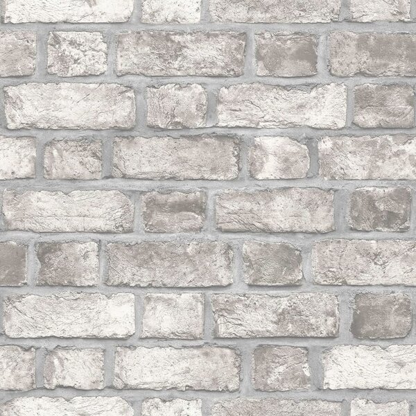 Noordwand Homestyle Tapeta Brick Wall, szarość i złamana biel