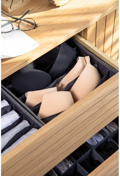 Szary organizer do szuflady z przegródkami Bigso Box of Sweden Drawer, 29x11 cm