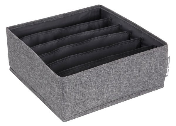 Szary organizer do szuflady z przegródkami Bigso Box of Sweden Drawer, 29x11 cm