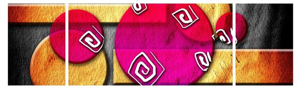 Abstrakcyjny obraz z historycznymi symbolami (170x50 cm)