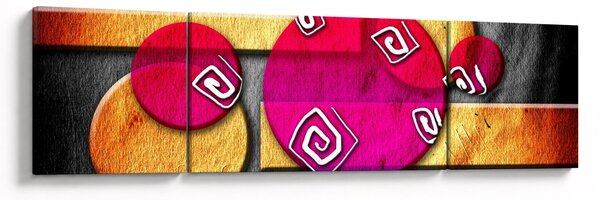 Abstrakcyjny obraz z historycznymi symbolami (170x50 cm)