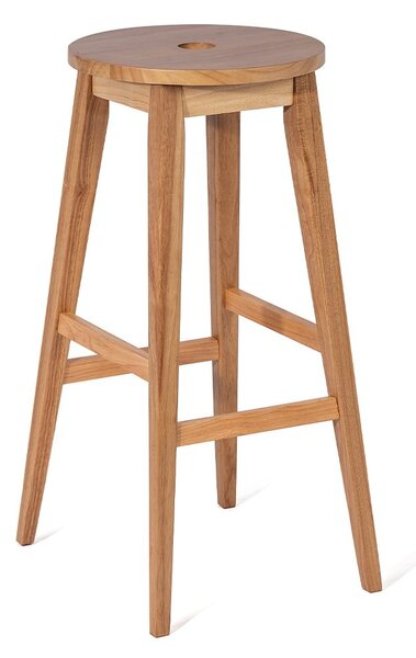 Hoker z litego drewna kauczukowego w naturalnym kolorze (wysokość siedziska 75 cm) Club – Bonami Essentials