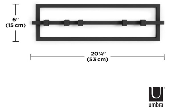 Czarny metalowy wieszak ścienny Cubiko – Umbra