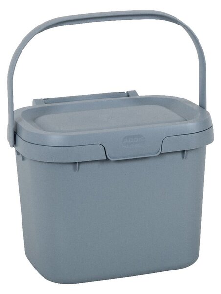 Szary pojemnik na odpadki organiczne z pokrywką z tworzywa z recyklingu Addis Eco Range