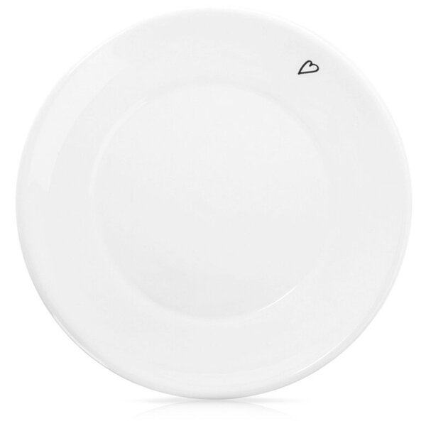 Spodek mały talerzyk ceramiczny biały SERCE 12 cm