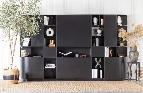Czarna szafka modułowa z litego drewna sosnowego 110x210 cm Finca – WOOOD