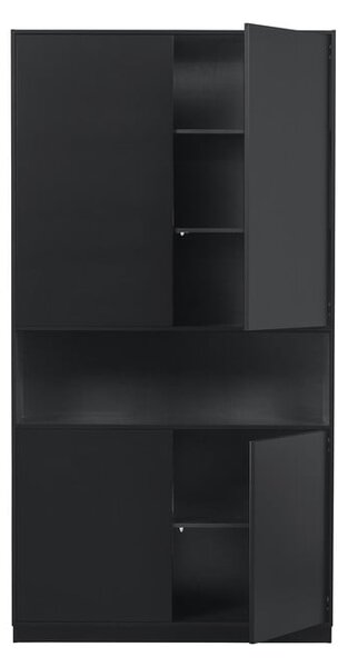 Czarna szafka modułowa z litego drewna sosnowego 110x210 cm Finca – WOOOD