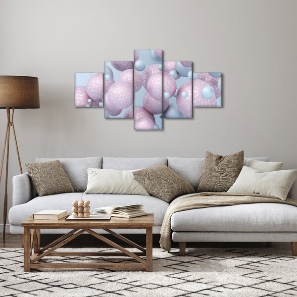 Malarstwo abstrakcyjne - Pastelowe kule (125x70 cm)