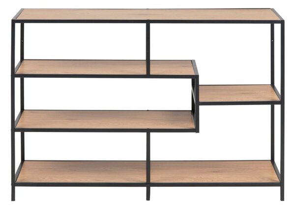 Czarno-naturalny regał w dekorze dębu 114x78 cm Seaford – Actona
