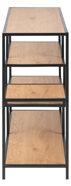 Czarno-naturalny regał w dekorze dębu 114x78 cm Seaford – Actona