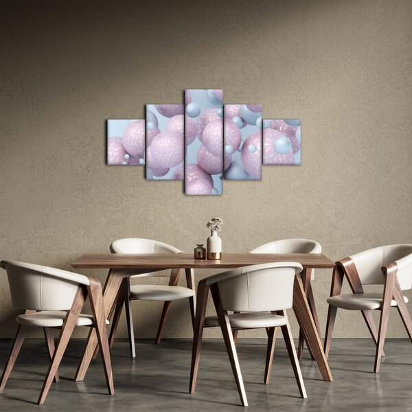 Malarstwo abstrakcyjne - Pastelowe kule (125x70 cm)