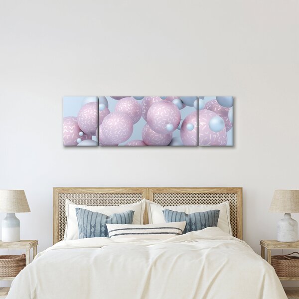 Malarstwo abstrakcyjne - Pastelowe kule (170x50 cm)