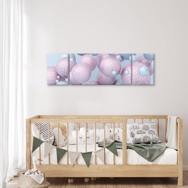 Malarstwo abstrakcyjne - Pastelowe kule (170x50 cm)