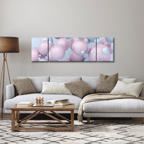 Malarstwo abstrakcyjne - Pastelowe kule (170x50 cm)